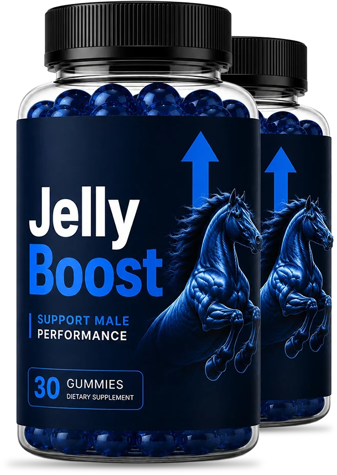 JellyBoost gummies bottle, front label